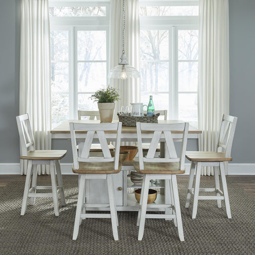 Lindsey Farm 7 Piece Gathering Table Set - Furniture World