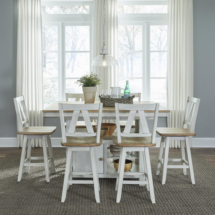 Lindsey Farm 7 Piece Gathering Table Set - Furniture World