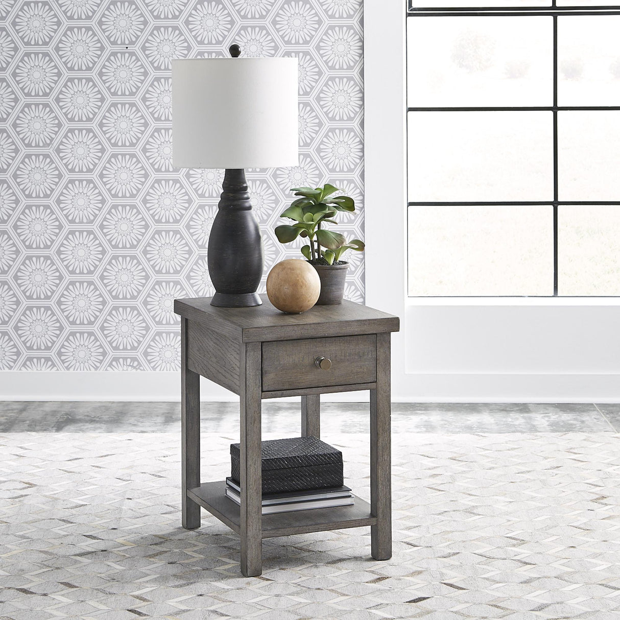 Modern Farmhouse Drawer Chair Side Table - Furniture World