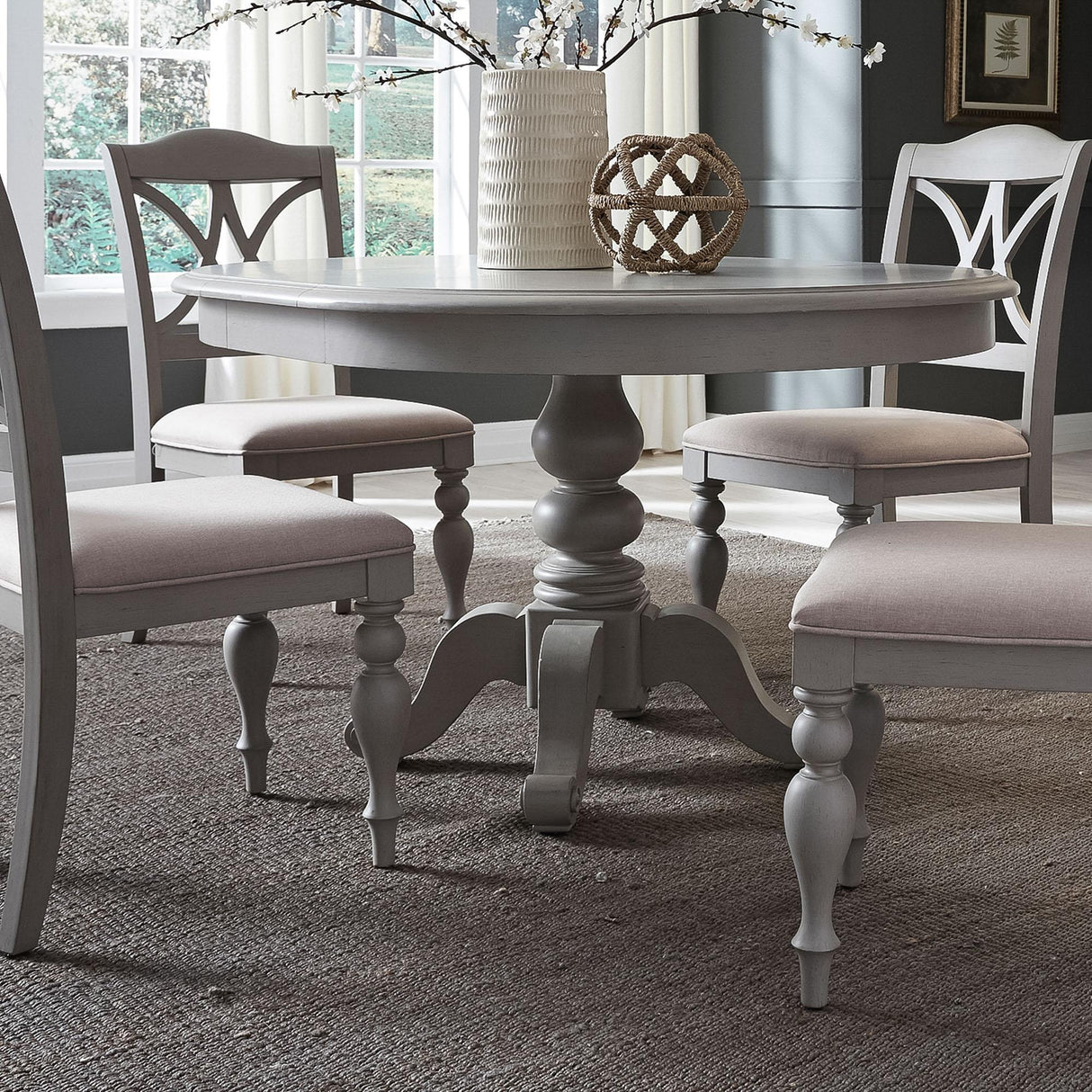 Summer House 5 Piece Pedestal Table Set - Furniture World