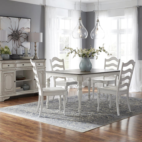 Magnolia Manor 5 Piece Leg Table Set - Furniture World
