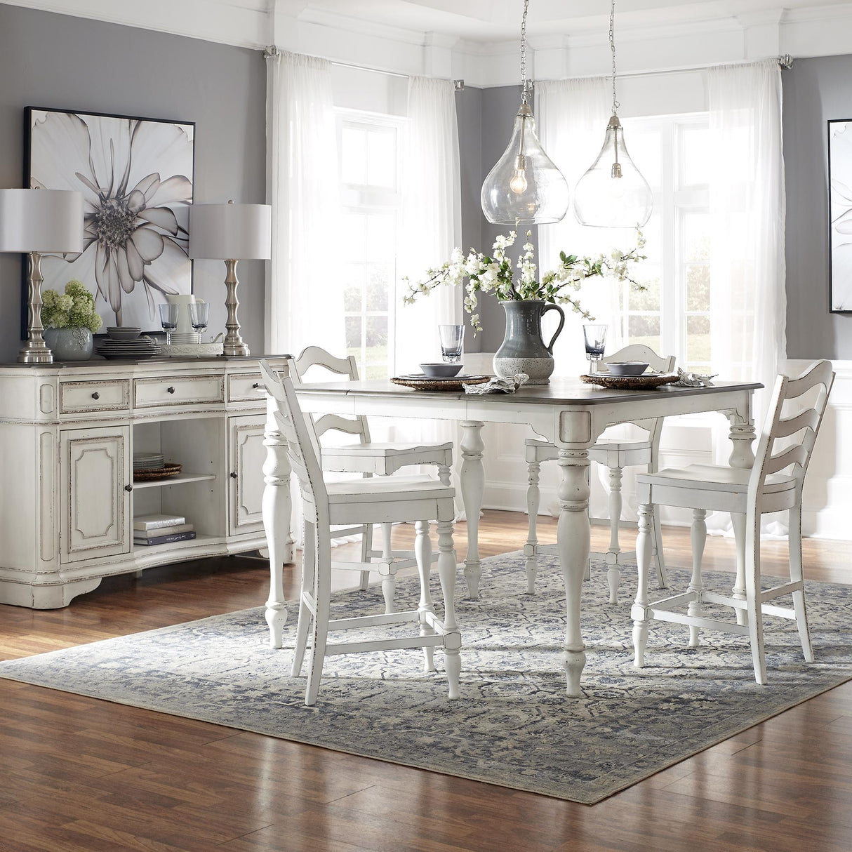 Magnolia Manor 5 Piece Gathering Table Set - Furniture World