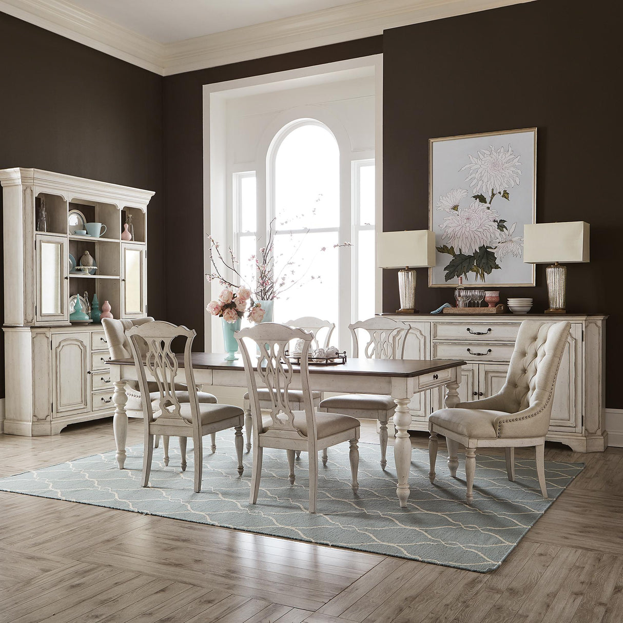 Abbey Road Opt 7 Piece Rectangular Table Set - Furniture World