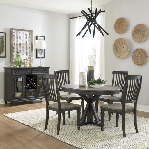 Allyson Park 5 Piece Pedestal Table Set - Furniture World
