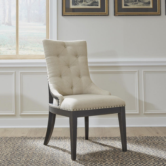 Americana Farmhouse Uph Shelter Side Chair- Black (RTA) - Furniture World