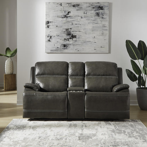 Bentley Loveseat w/Console P2 & ZG - Graphite - Furniture World