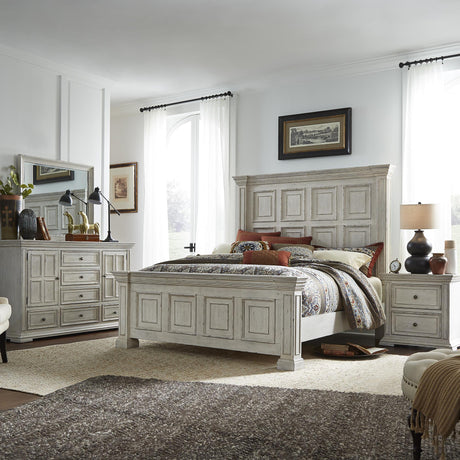 Big Valley King Panel Bed, Dresser & Mirror, Nightstand - Furniture World