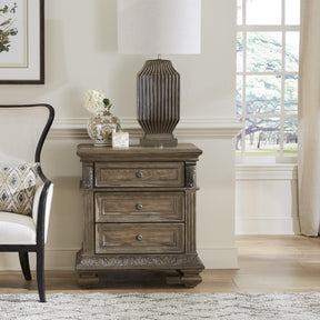 Carlisle Court 3 Drawer Nightstand with Charging Station - Furniture World