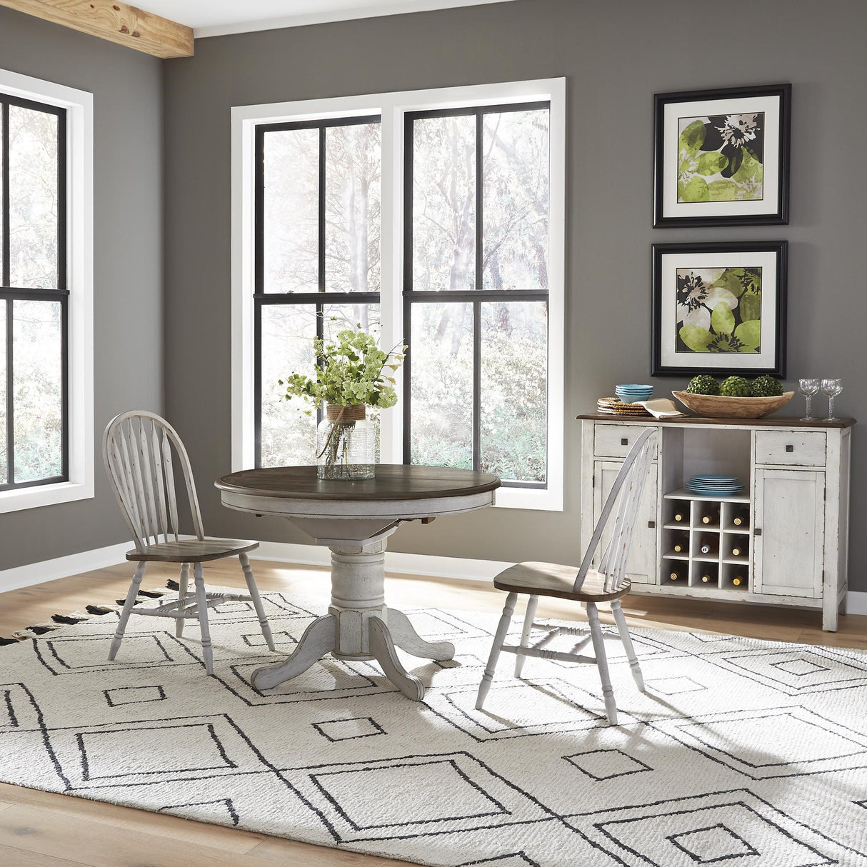 Carolina Crossing 3 Piece Pedestal Table Set - Furniture World
