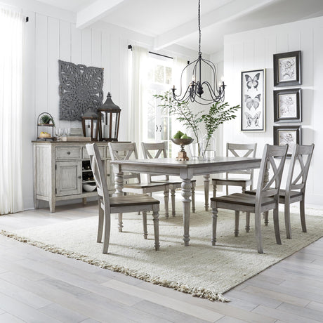 Cottage Lane 7 Piece Rectangular Table Set - Furniture World