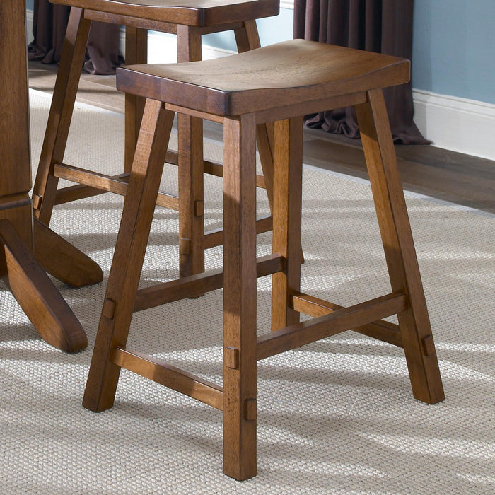 Creations 24 Inch Sawhorse Counter Stool - Tobacco (RTA) - Furniture World