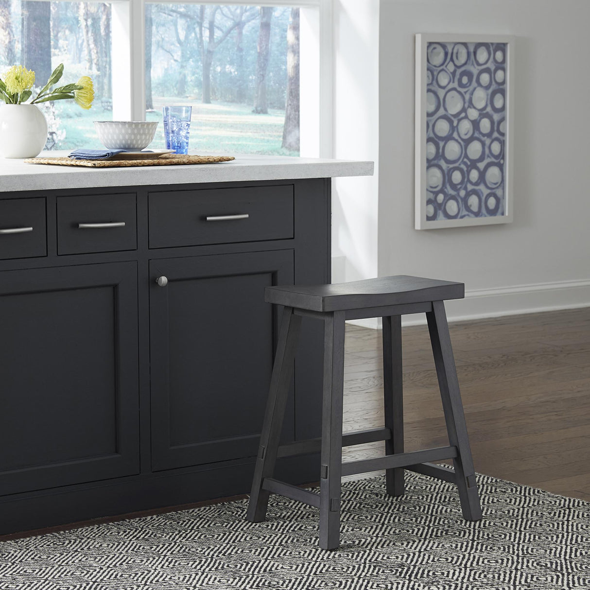 Creations 24 Inch Sawhorse Counter Stool - Slate - Furniture World