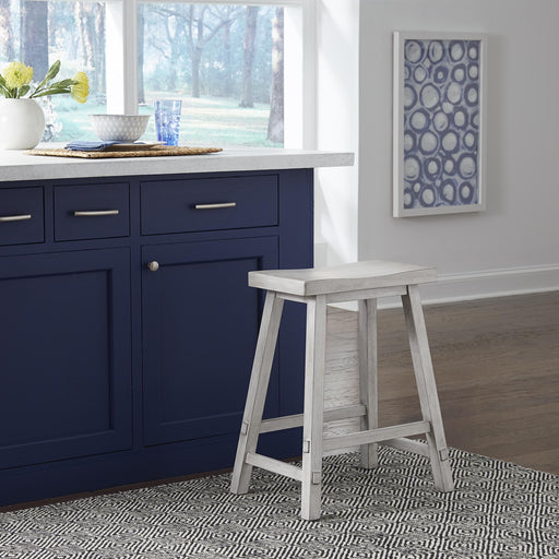 Creations 24 Inch Sawhorse Counter Stool - White - Furniture World