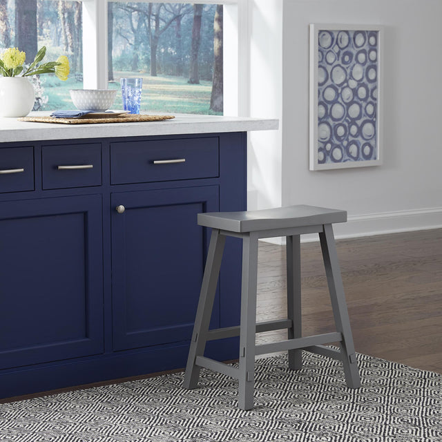 Creations 24 Inch Sawhorse Counter Stool- Gray - Furniture World