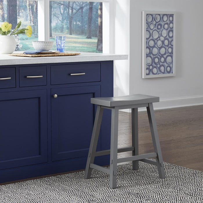 Creations 24 Inch Sawhorse Counter Stool- Gray - Furniture World