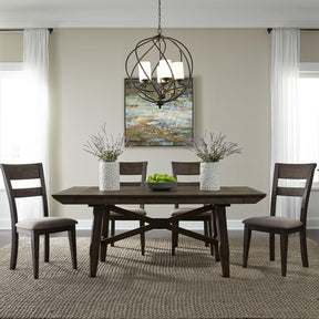 Double Bridge 5 Piece Trestle Table Set - Furniture World