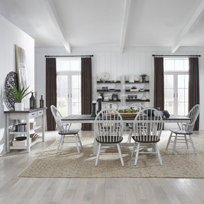Farmhouse Optional 7 Piece Trestle Table Set - Furniture World