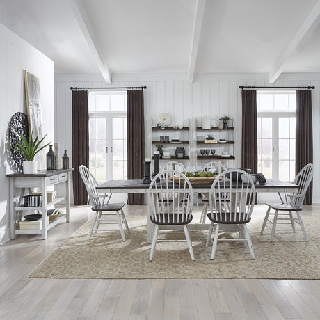 Farmhouse Optional 7 Piece Trestle Table Set - Furniture World