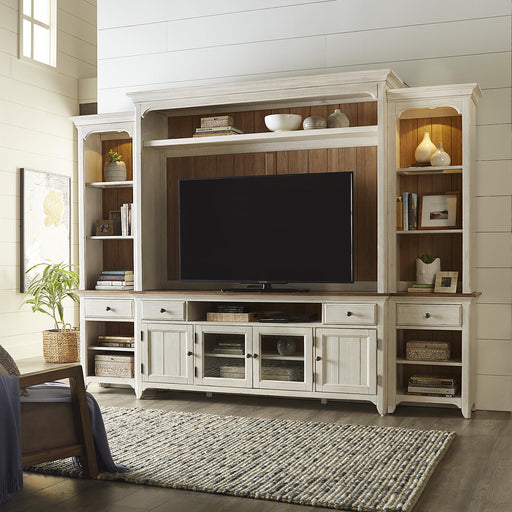 Farmhouse Reimagined Entertainment Center with Piers - Furniture World