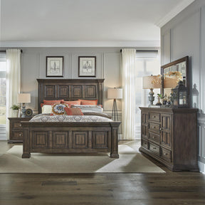 Big Valley King California Panel Bed, Dresser & Mirror, Night Stand - Furniture World