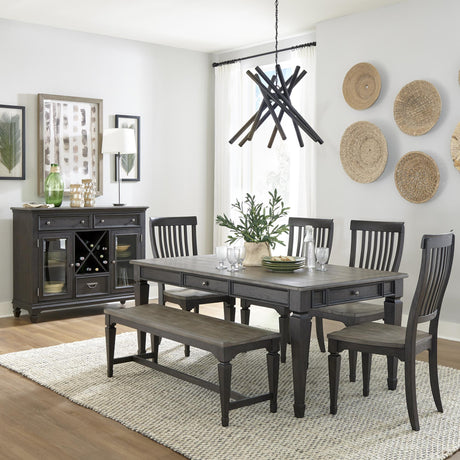 Allyson Park 6 Piece Rectangular Table Set - Furniture World