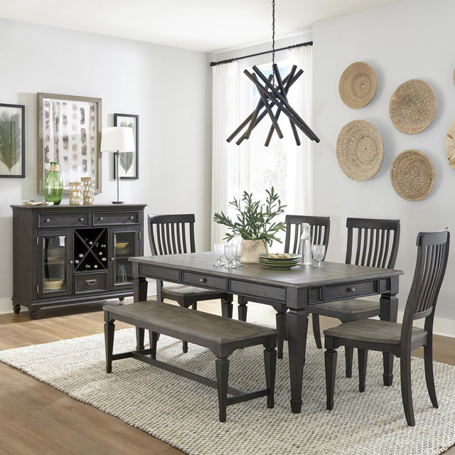 Allyson Park 6 Piece Rectangular Table Set - Furniture World