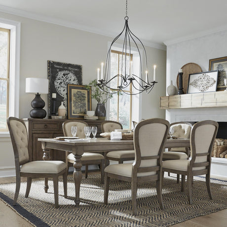 Americana Farmhouse Optional 7 Piece Leg Table Set - Furniture World
