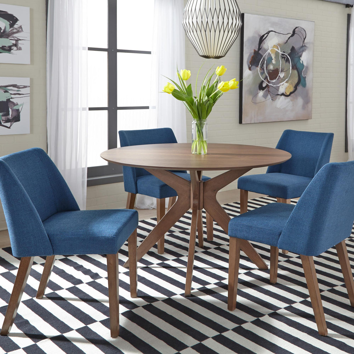 Space Savers 5 Piece Pedestal Table Set - Furniture World