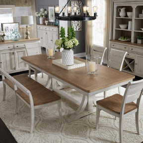 Farmhouse Reimagined 6 Piece Trestle Set - Furniture World