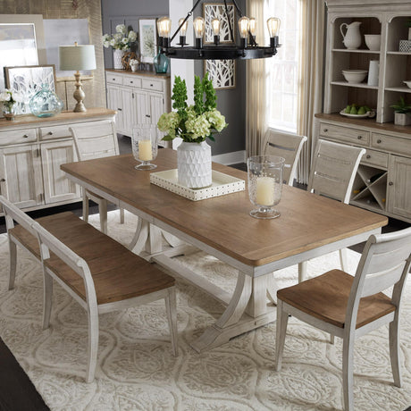 Farmhouse Reimagined 6 Piece Trestle Set - Furniture World