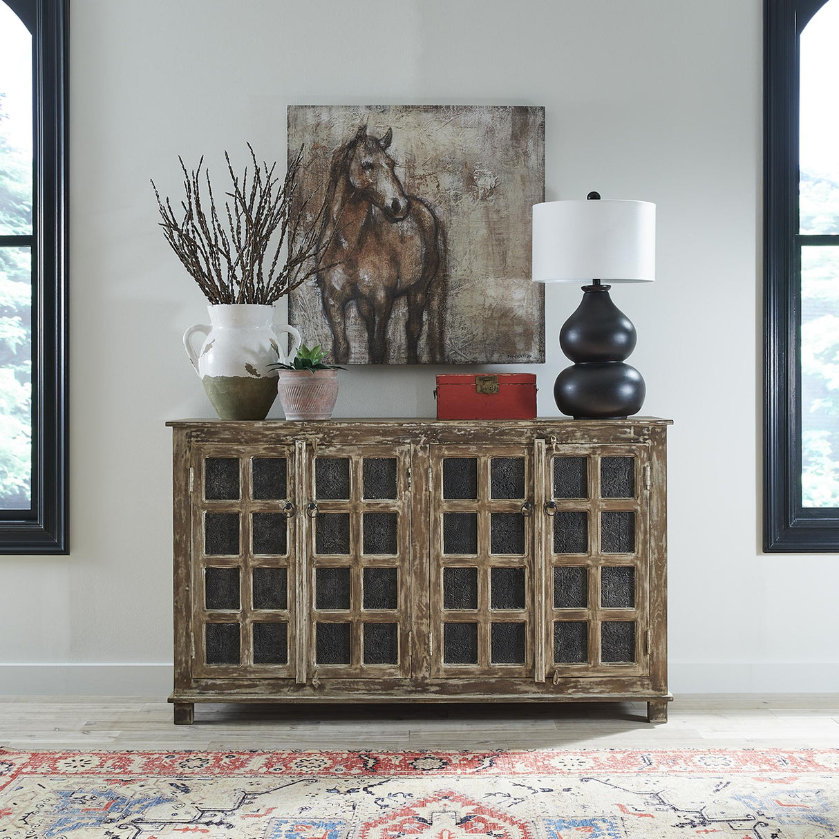 Danbury Mills 4 Door Accent Cabinet - Furniture World