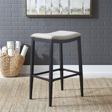 Vintage Series Backless Uph Barstool- Black - Furniture World