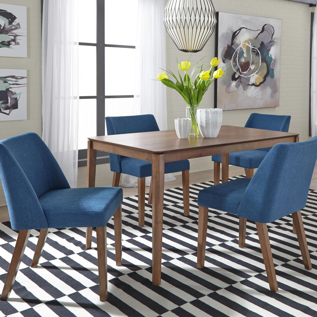 Space Savers 5 Piece Rectangular Table Set - Furniture World