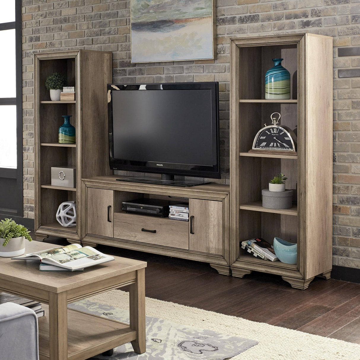 Sun Valley Entertainment Center w Piers - Furniture World
