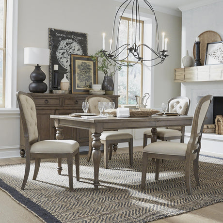 Americana Farmhouse Optional 5 Piece Leg Table Set - Furniture World