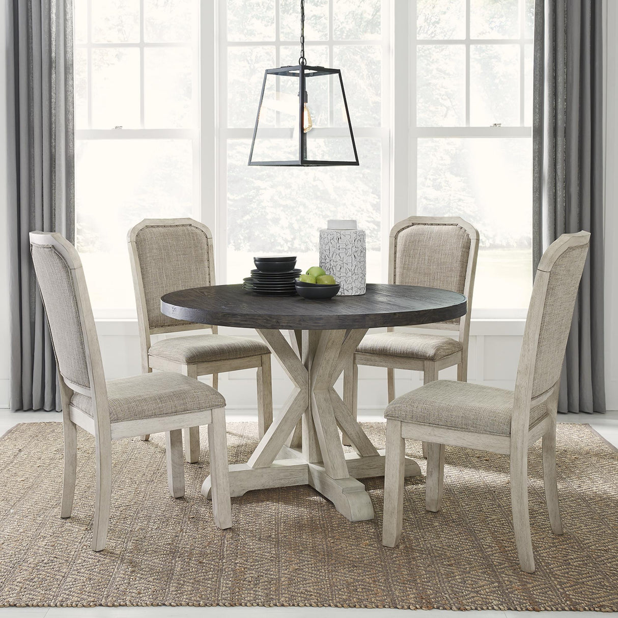 Willowrun 5 Piece Pedestal Table Set - Furniture World