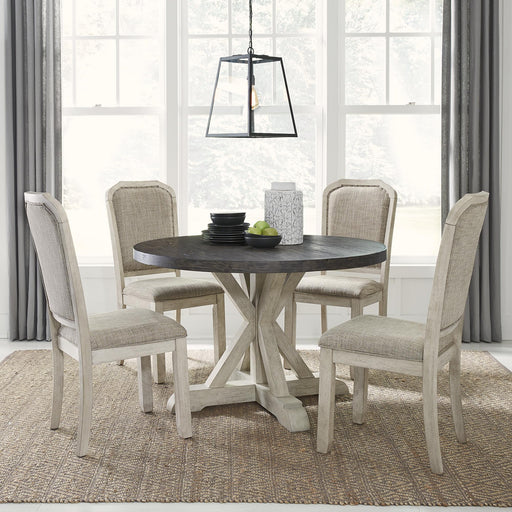Willowrun 5 Piece Pedestal Table Set - Furniture World