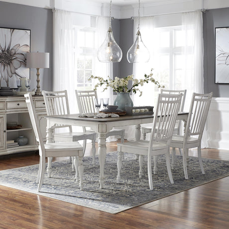 Magnolia Manor Opt 7 Piece Leg Table Set - Furniture World