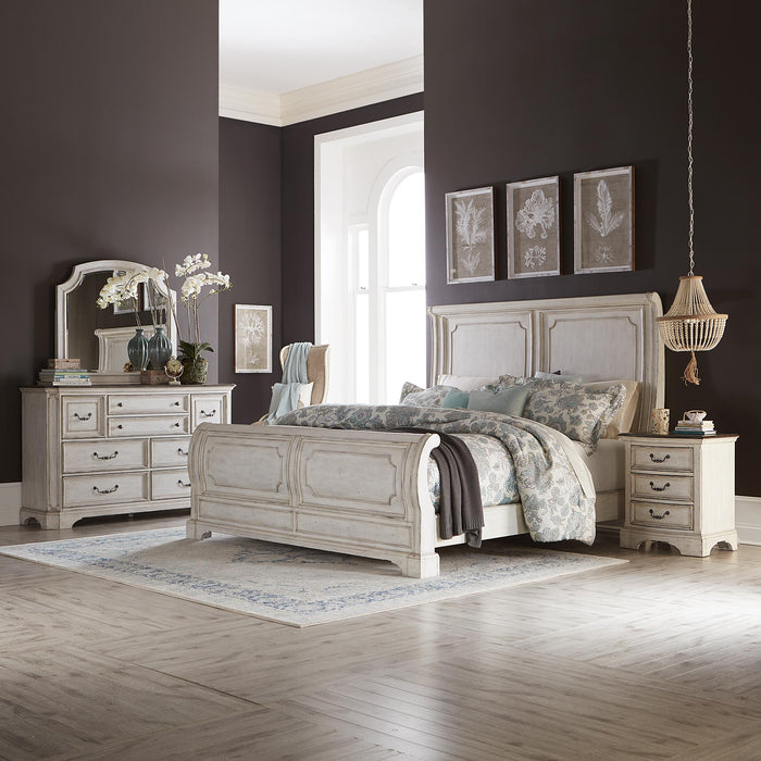 Abbey Road King Sleigh Bed, Dresser & Mirror, Nightstand - Furniture World
