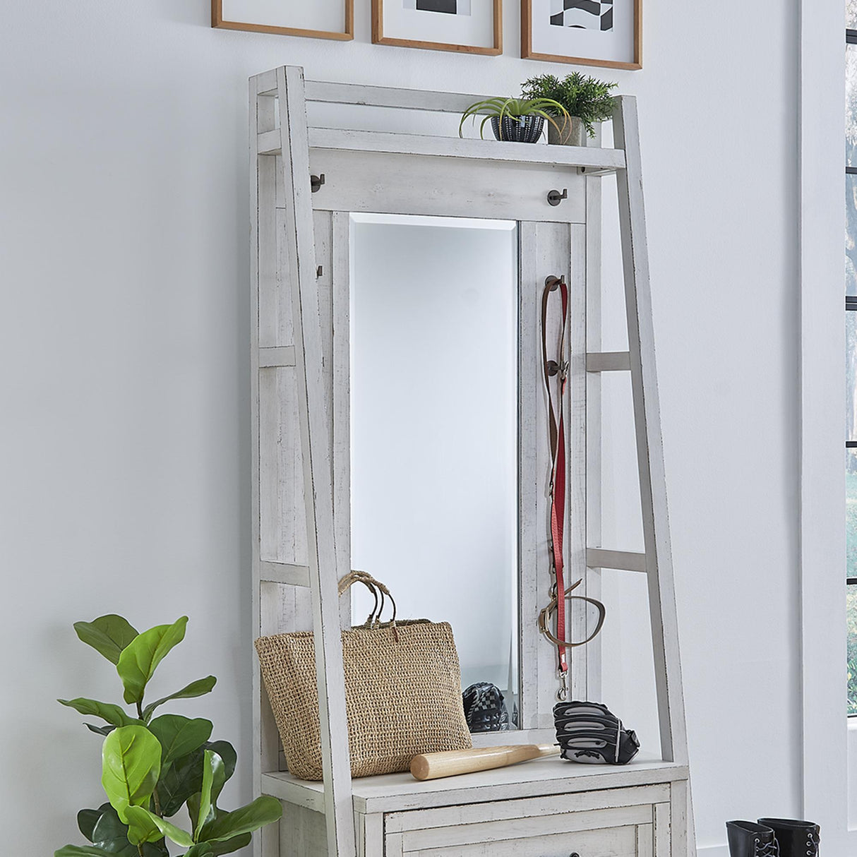Modern Farmhouse Hall Tree Top - Furniture World
