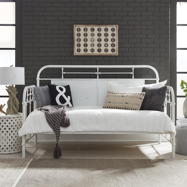 Vintage Series Twin Metal Day Bed - Antique White - Furniture World