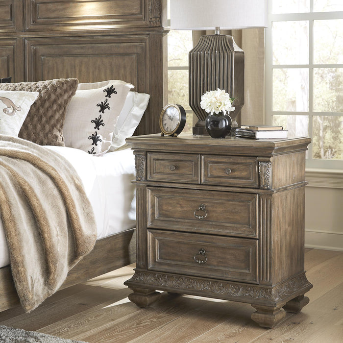 Carlisle Court Bedside Chest w/ Charging Station - Furniture World