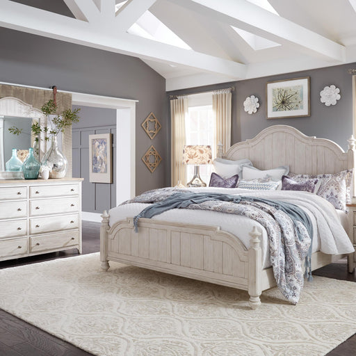 Farmhouse Reimagined King Poster Bed, Dresser & Mirror - Furniture World