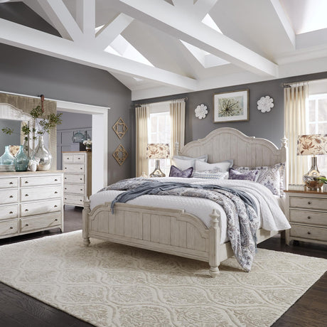 Farmhouse Reimagined King Poster Bed, Dresser & Mirror, Chest, Nightstand - Furniture World