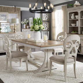Farmhouse Reimagined 7 Piece Trestle Table Set - Furniture World