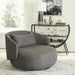 Haley Uph Swivel Cuddler Chair - Charcoal - Furniture World