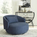 Haley Uph Swivel Cuddler Chair - Midnight - Furniture World