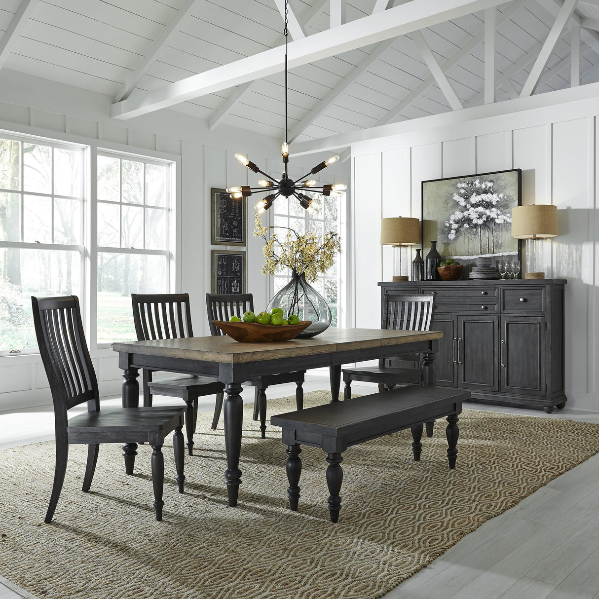 Harvest Home 6 Piece Rectangular Table Set - Furniture World