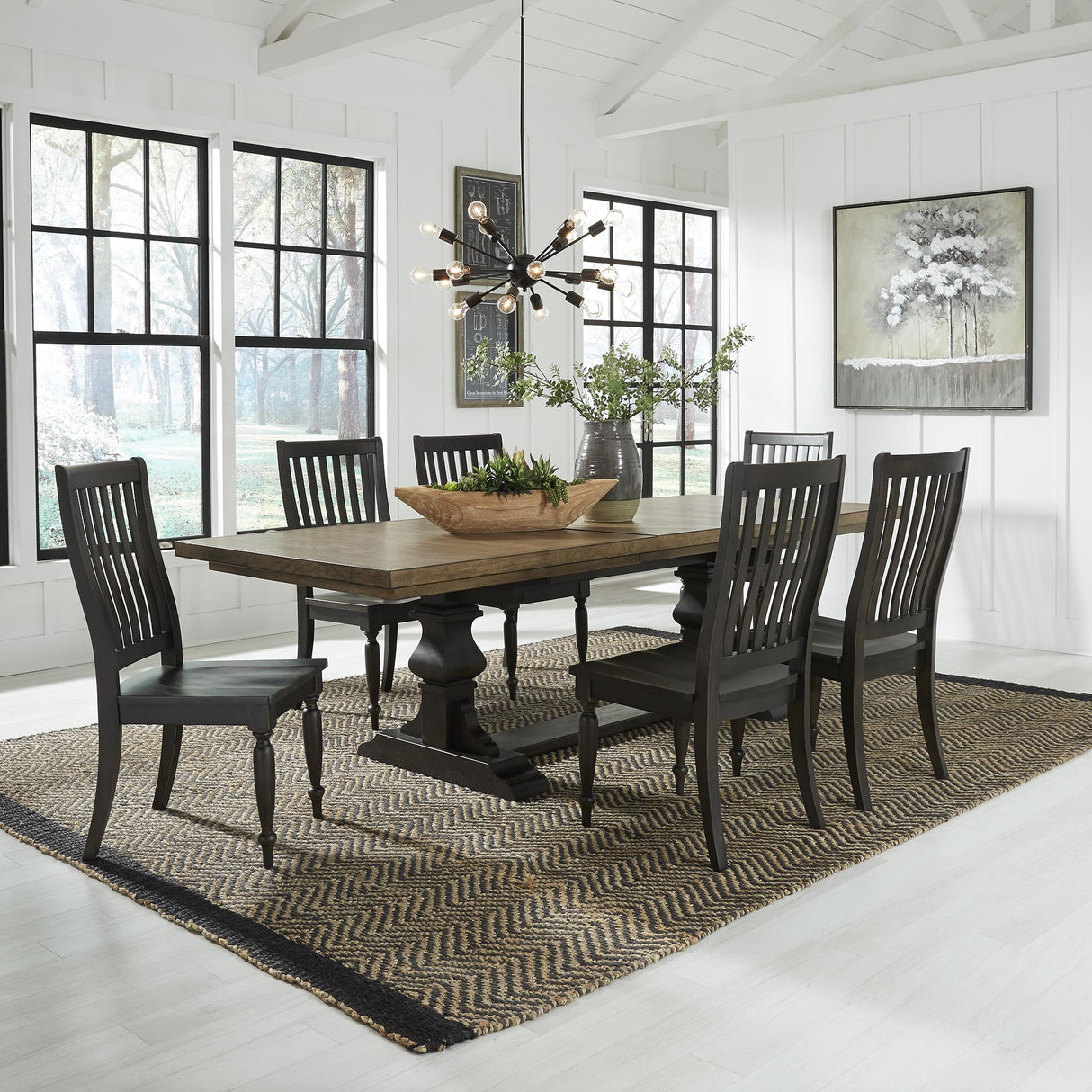 Harvest Home 7 Piece Trestle Table Set - Furniture World