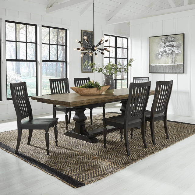 Harvest Home 7 Piece Trestle Table Set - Furniture World